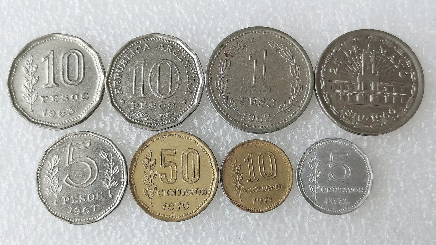 第一海外回流一元起拍收藏 散币专场 第69期 阿根廷硬币 8枚