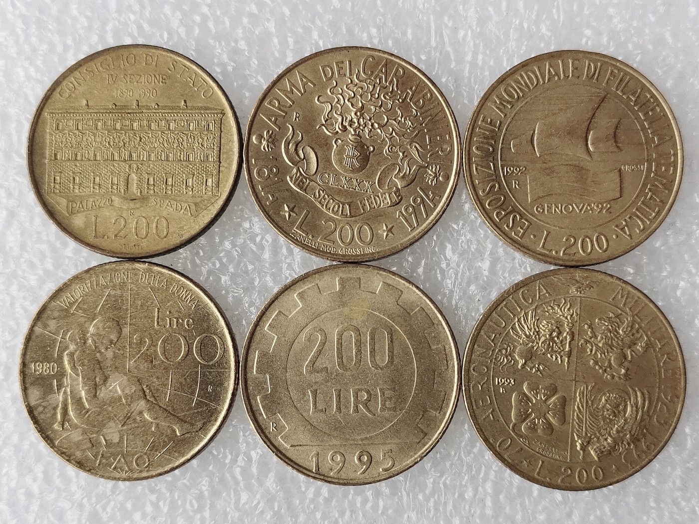第一海外回流一元起拍收藏 散币专场 第69期 意大利200里拉 6枚 无重复