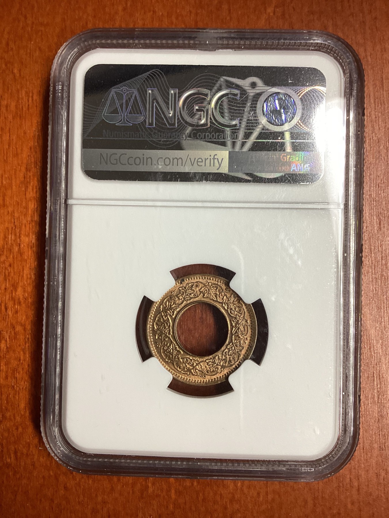 长老汇龙年精选第二场 1945(B)印度乔治六世平冠大点 1派斯铜币，NGC MS65RB，亚军分，更高分仅有8枚