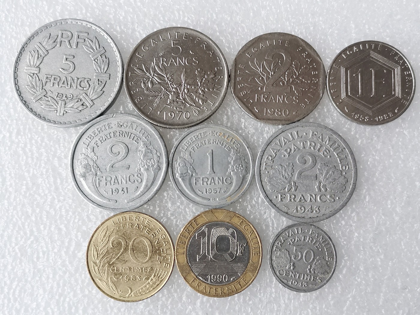 第一海外回流一元起拍收藏 散币专场 第69期 法国硬币 10枚