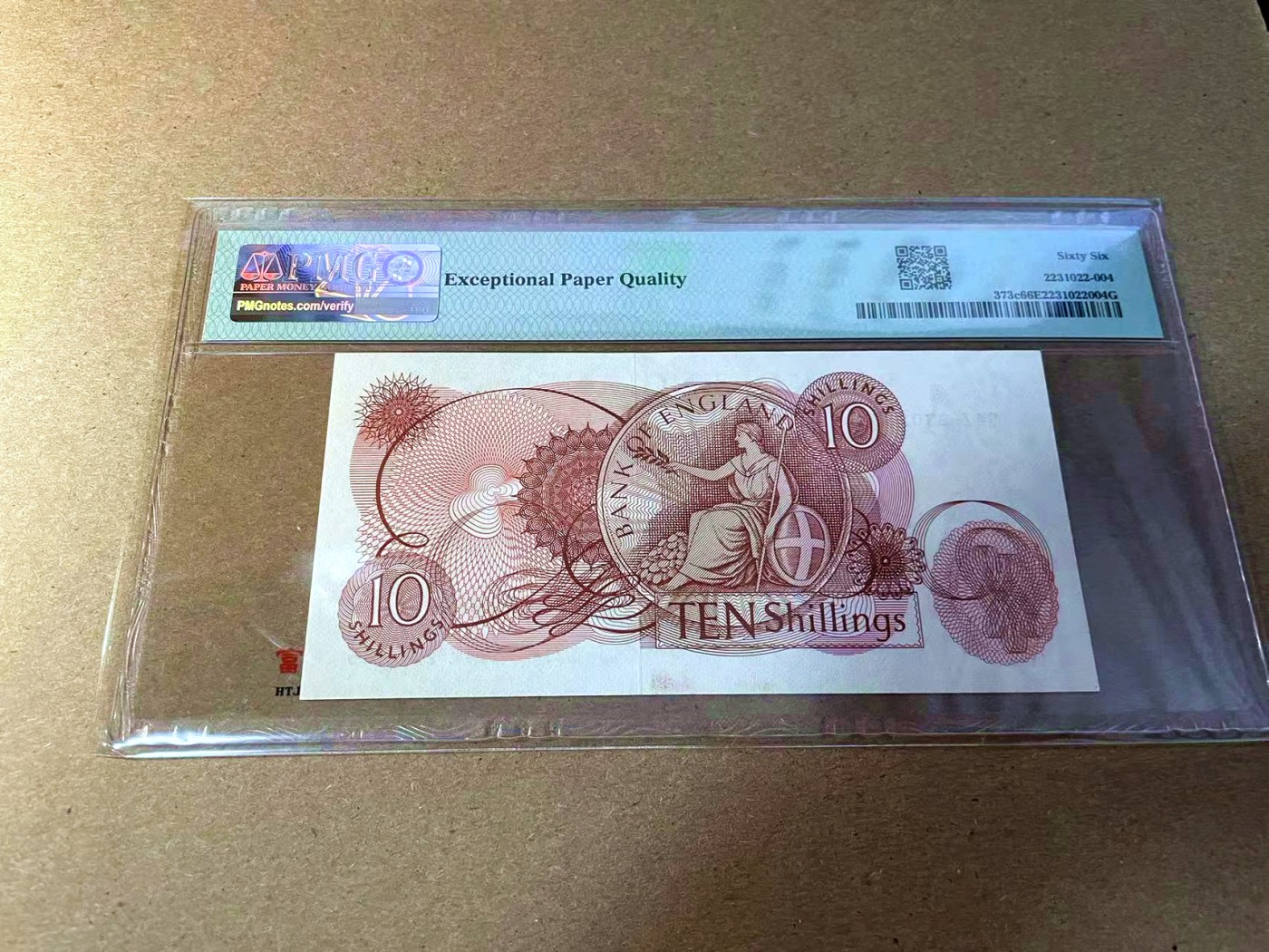【Blue Auction】✨世界纸币精拍第442期【精】 【无47】英国 1966-70年10先令 PMG66EPQ 