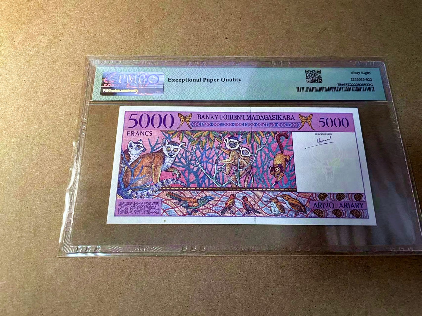 【Blue Auction】✨世界纸币精拍第442期【精】 【无47】马达加斯加 1995年5000法郎 PMG68EPQ 超高分 