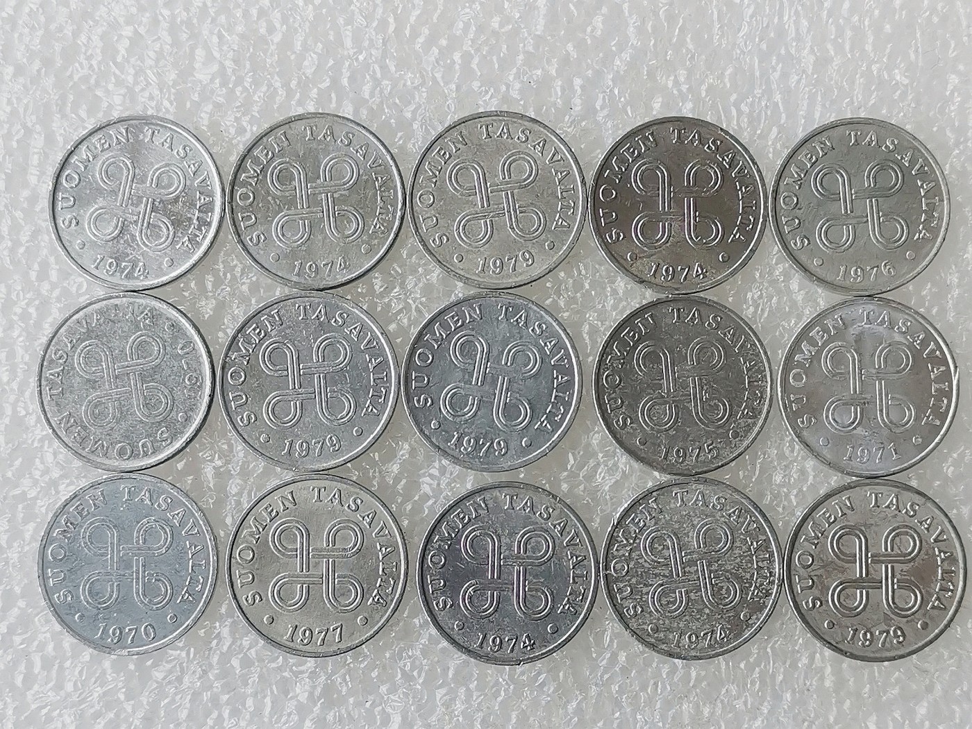 第一海外回流一元起拍收藏 散币专场 第69期 芬兰1芬尼铝币 15枚