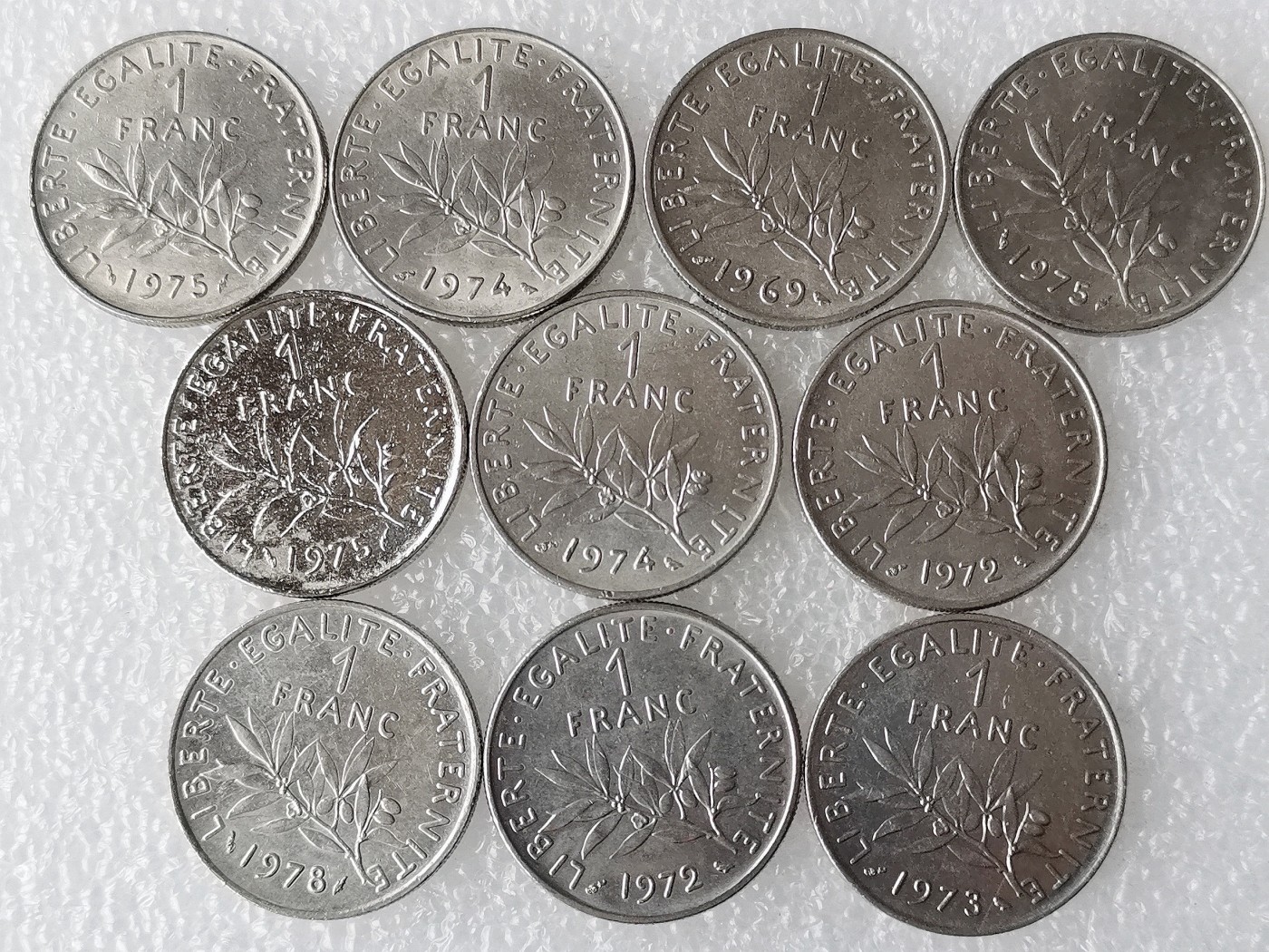 第一海外回流一元起拍收藏 散币专场 第69期 法国1法郎 10枚