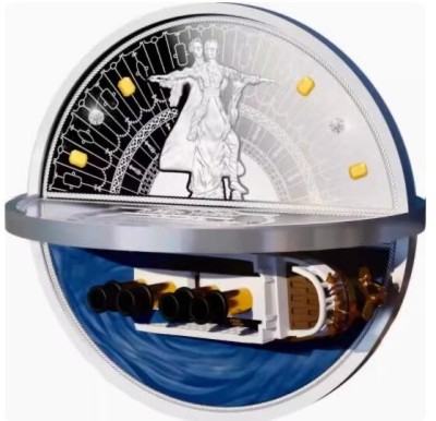 【海寕潮】拍卖第102期 - 【海寧潮】纽埃2022年泰坦尼克号110周年2盎司3D立体彩色银币原盒证书原价3200元
