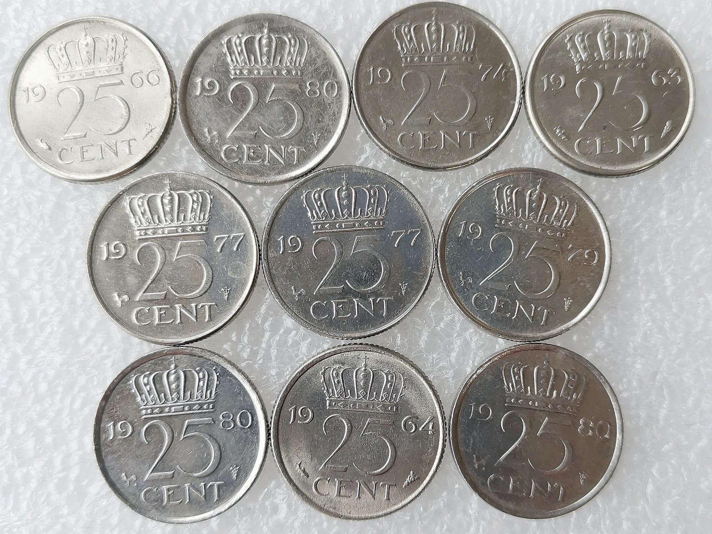 第一海外回流一元起拍收藏 散币专场 第69期 荷兰25分镍币 朱莉安娜时期 10枚