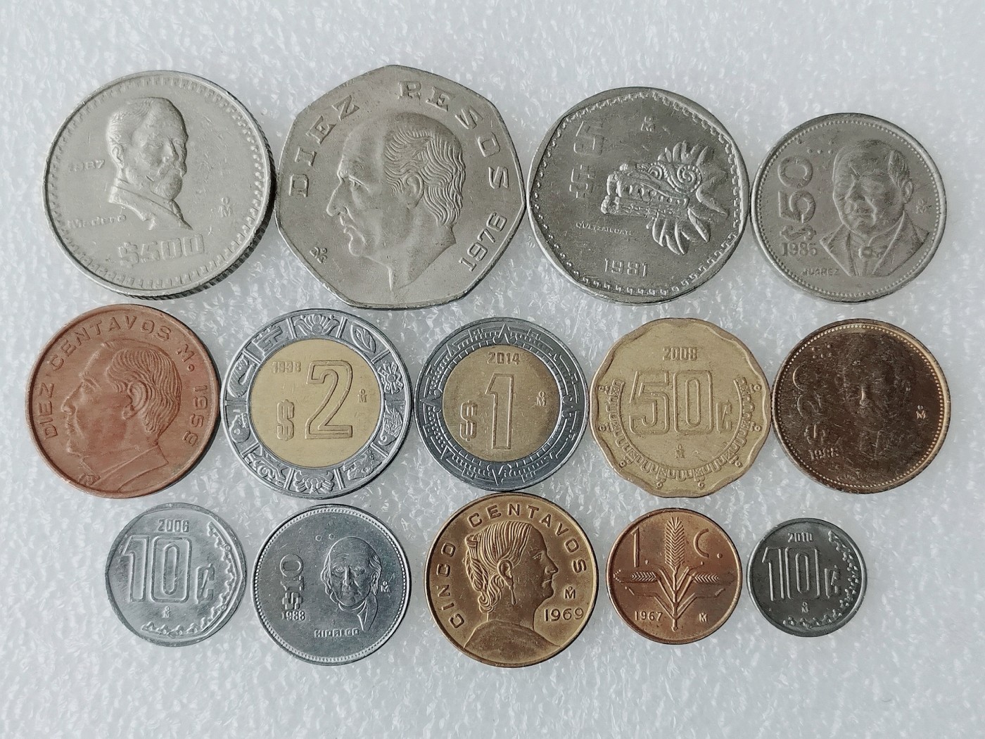 第一海外回流一元起拍收藏 散币专场 第69期 墨西哥硬币 15枚 无重复