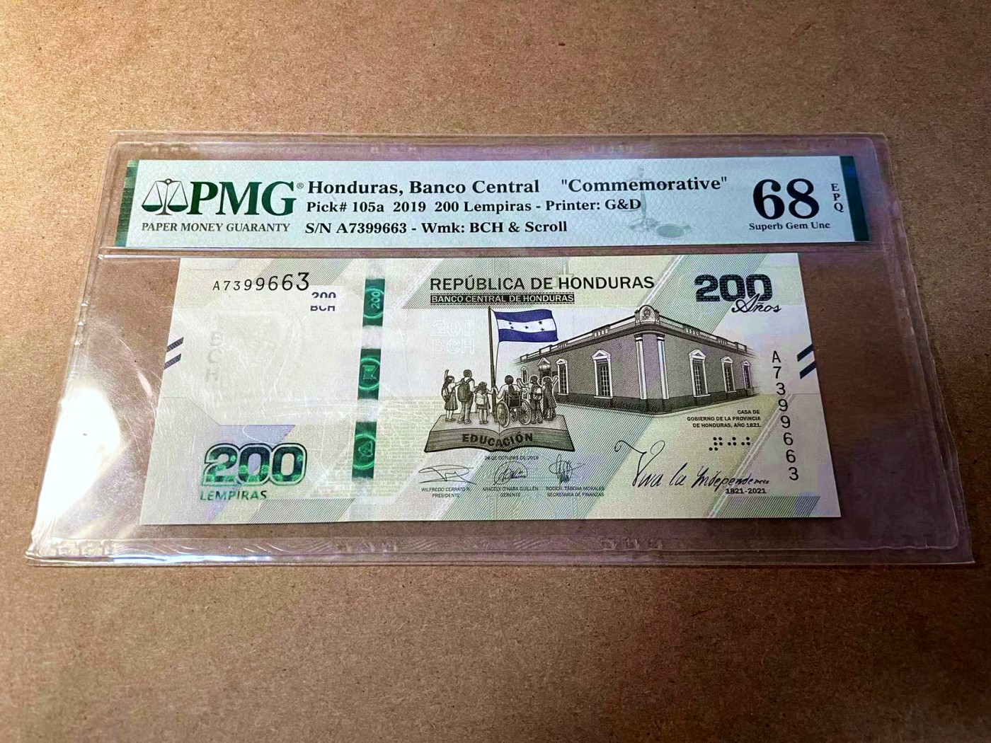 【Blue Auction】✨世界纸币精拍第442期【精】 洪都拉斯 2019年200轮皮拉 PMG68EPQ 超高分 