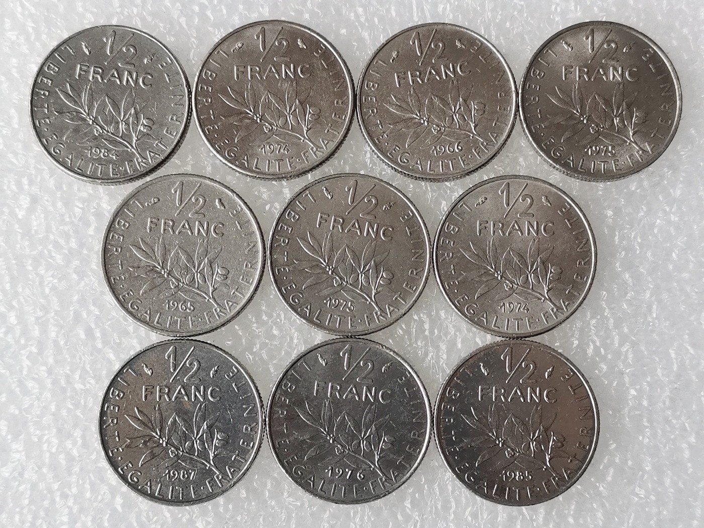 第一海外回流一元起拍收藏 散币专场 第69期 法国1/2法郎 10枚