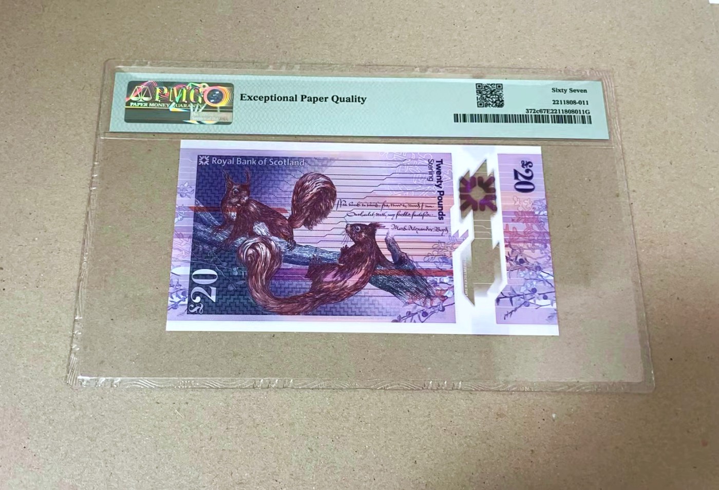 【Blue Auction】✨世界纸币精拍第442期【精】 【无47】苏格兰 2021年20镑 PMG67EPQ 