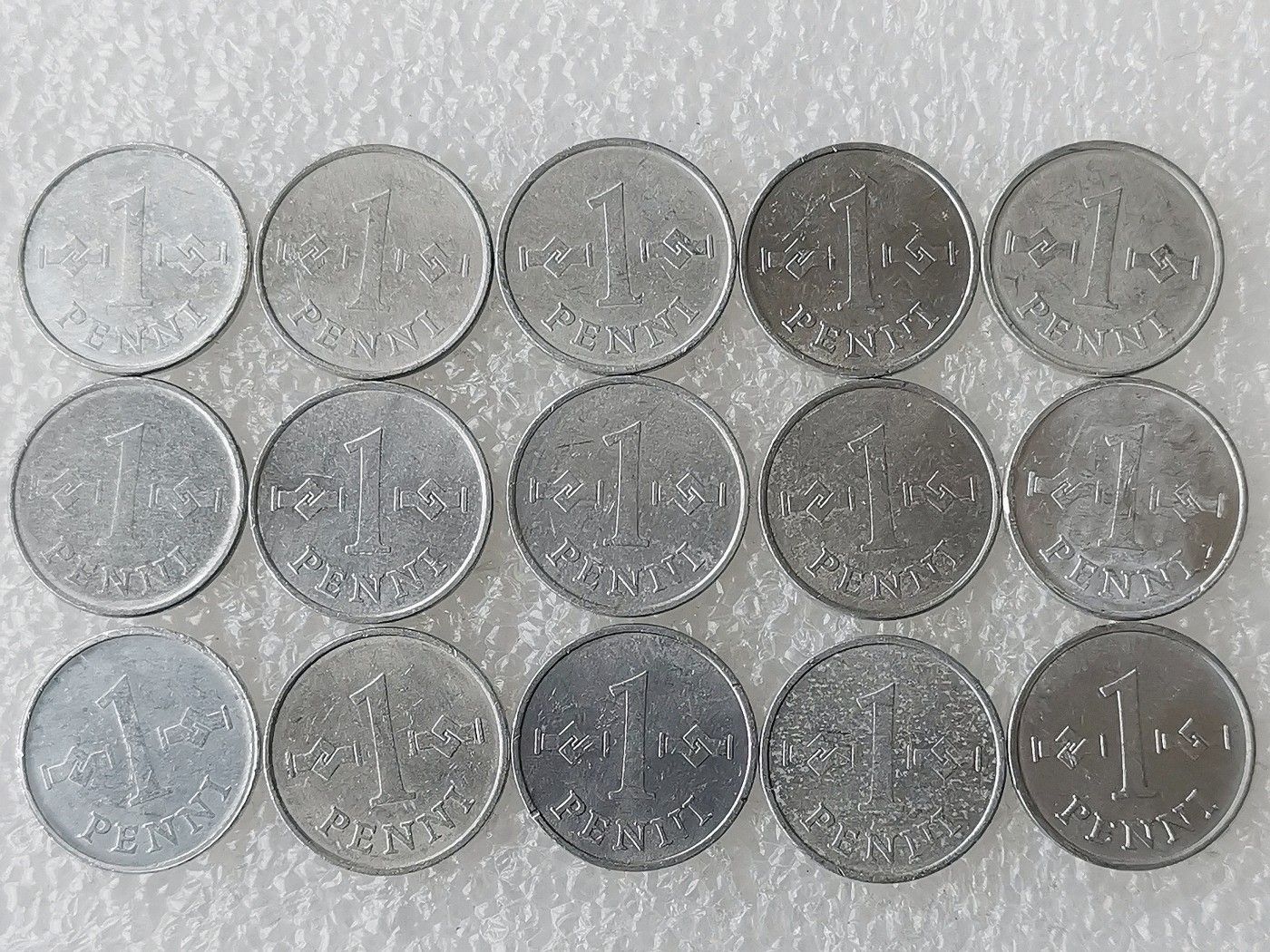 第一海外回流一元起拍收藏 散币专场 第69期 芬兰1芬尼铝币 15枚