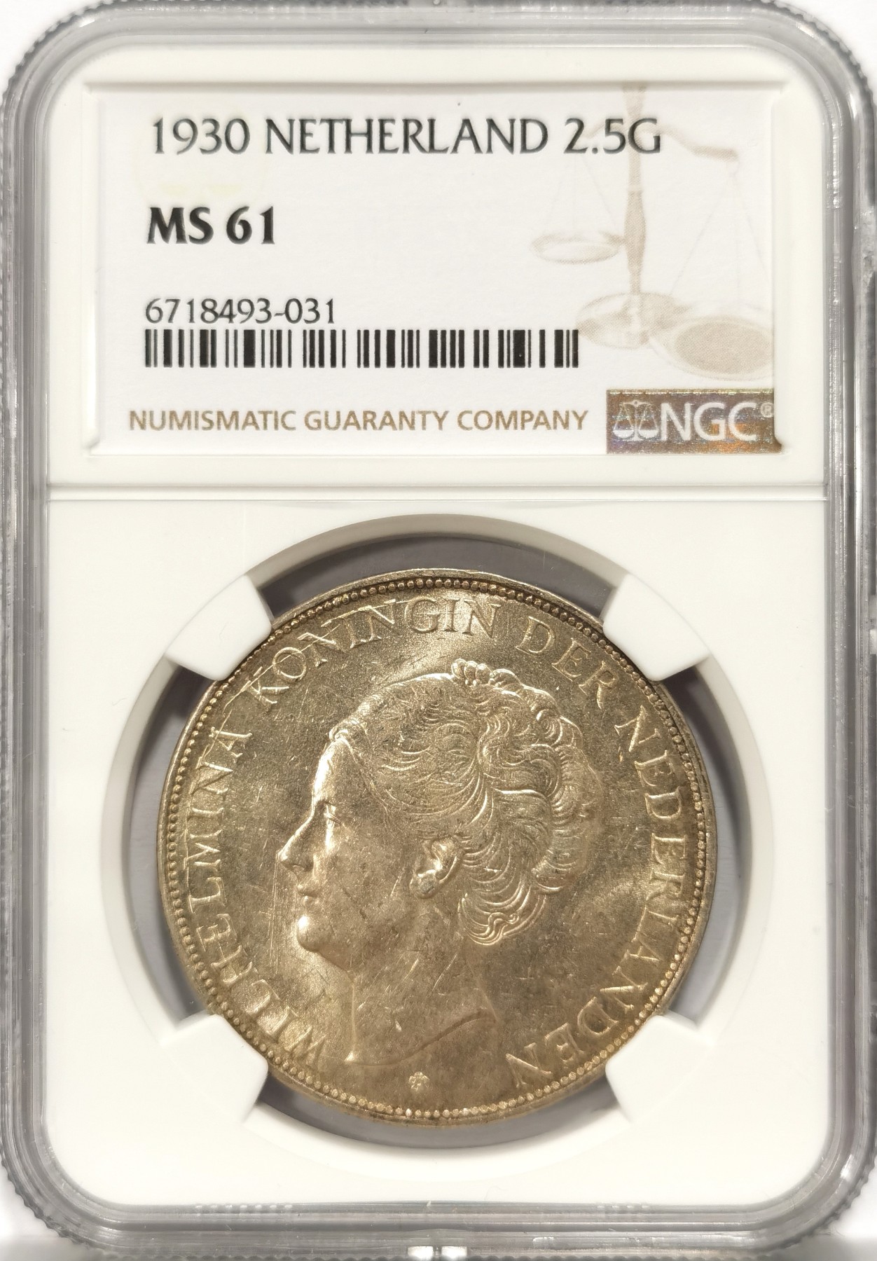 NGC MS61 荷兰1930年威廉明娜女王2.5盾大银币- 博洋堂- 博洋堂- 麦稀奇