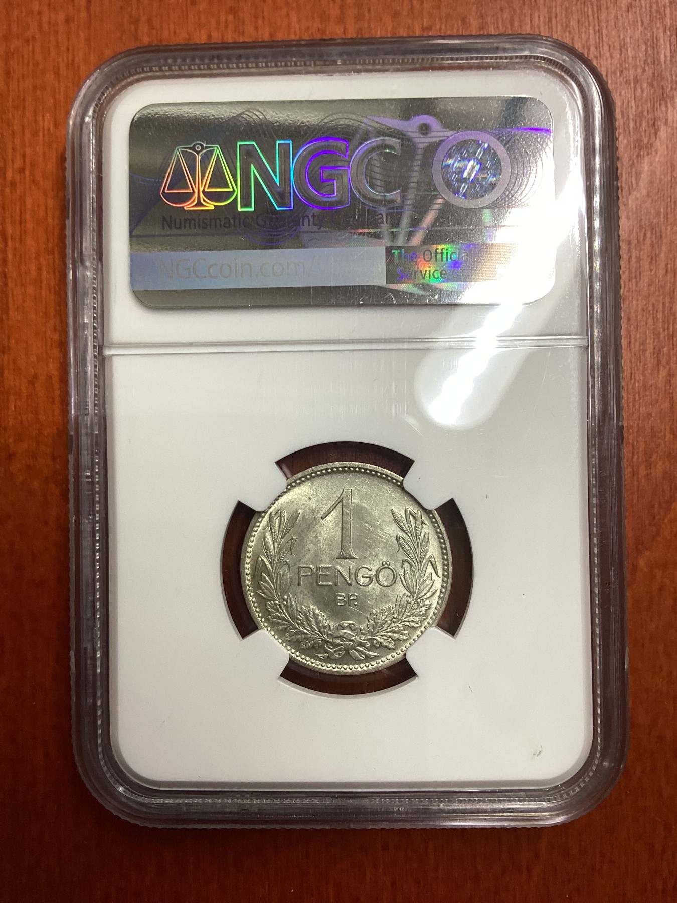 长老汇龙年精选第二场 1939BP匈牙利2潘果银币，NGC MS63分，该币NGC标注有错，应该是1潘果