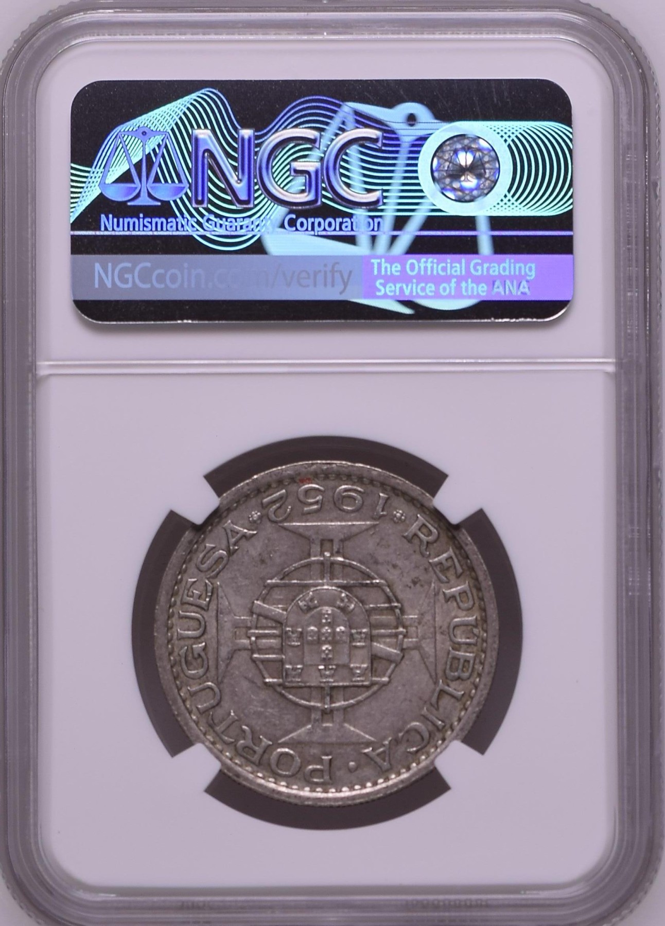 长老汇龙年精选第二场 1952 澳门5元银币，NGC AU53分