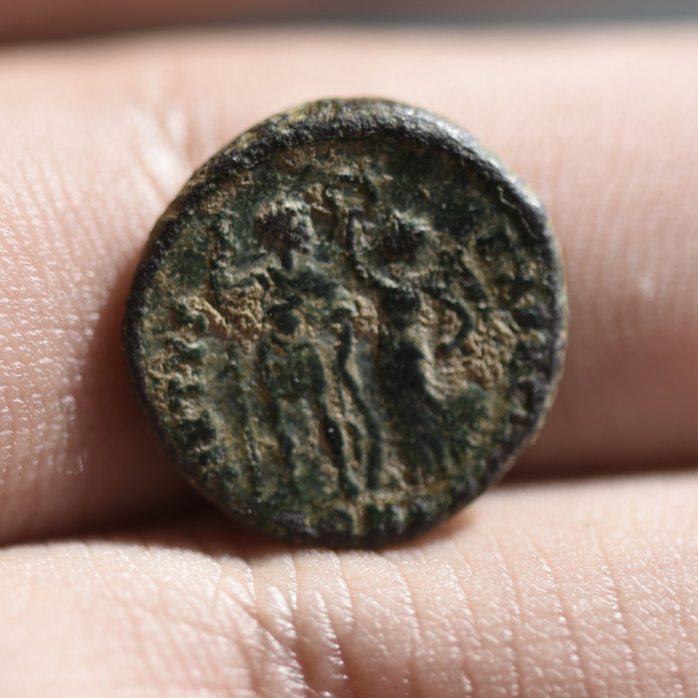 【良泉藏泉】第七期，打制币 丝路币专场 【古罗马】东部帝国 阿尔卡迪乌斯 铜币