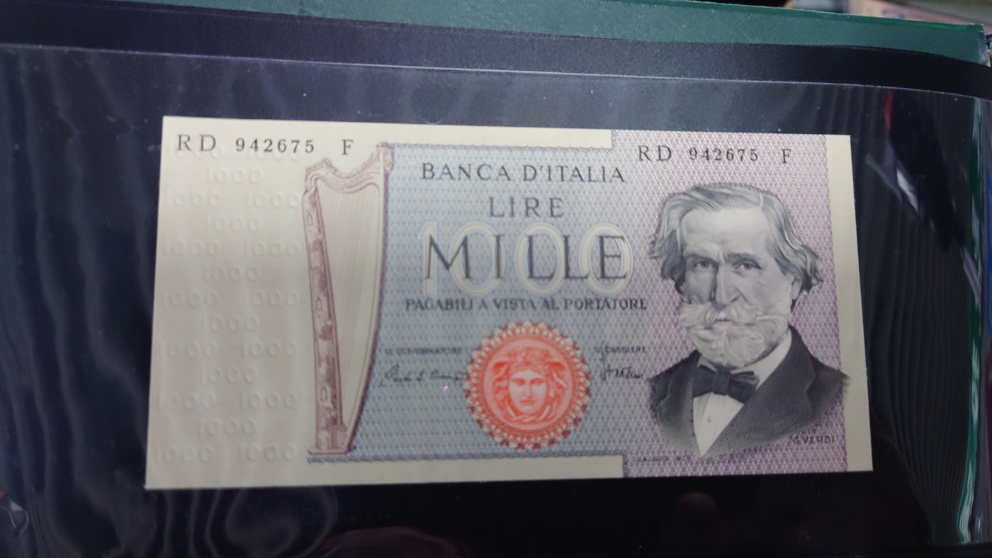 【世界钱币】精选微拍第95期暨2024年第六期 评级币裸钞场 意大利1000里拉 全新绝品