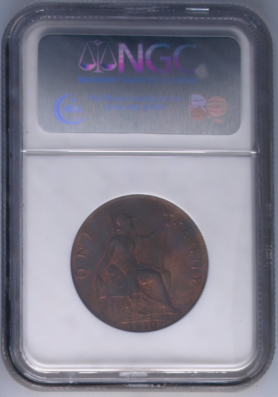 长老汇龙年精选第二场 1910 英国爱德华七世1便士铜币，NGC MS64RB，季军分，更高分仅有8枚