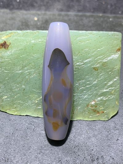 精美高玉化巴西玛瑙随形桶珠一个 - 精美高玉化巴西玛瑙随形桶珠一个