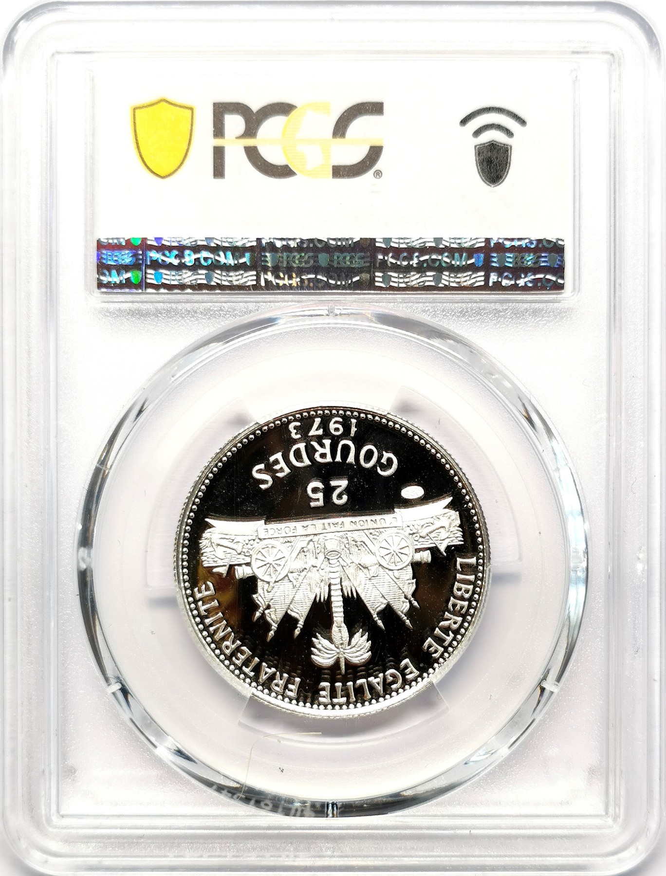 凡希社世界钱币微拍第二百六十二期 1973海地哥伦布纪念25G银币精铸PCGS-PR69DCAM