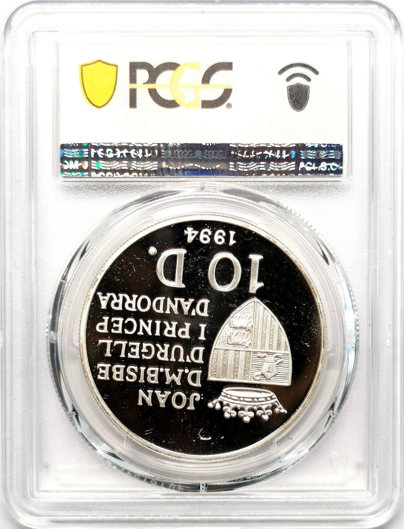 凡希社世界钱币微拍第二百六十二期 1994安道尔发现美洲10D纪念大银精铸PCGS-PR69DCAM