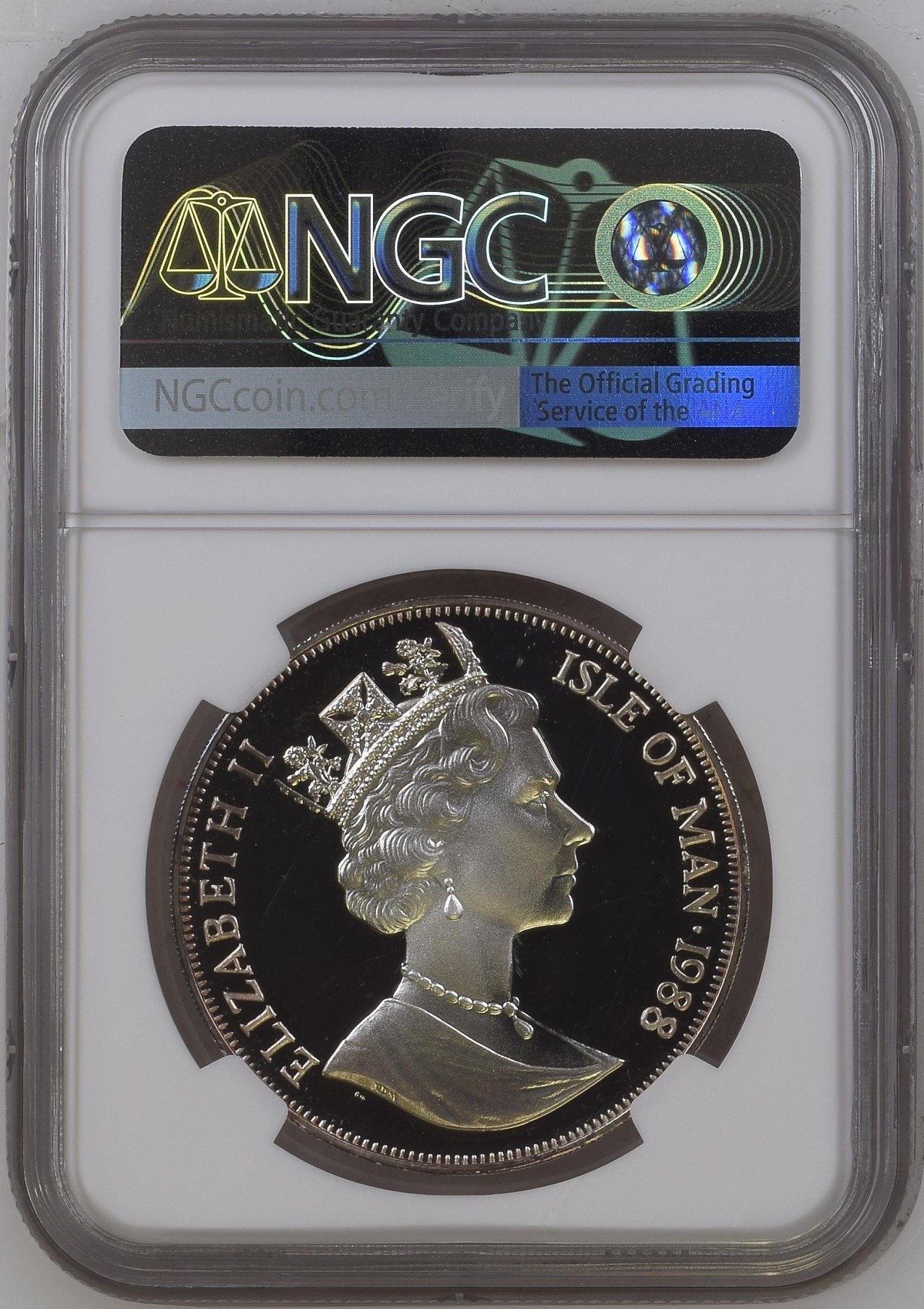 长老汇龙年精选第二场 1988 马恩猫系列马恩猫1克朗精制银币，NGC PF66UC