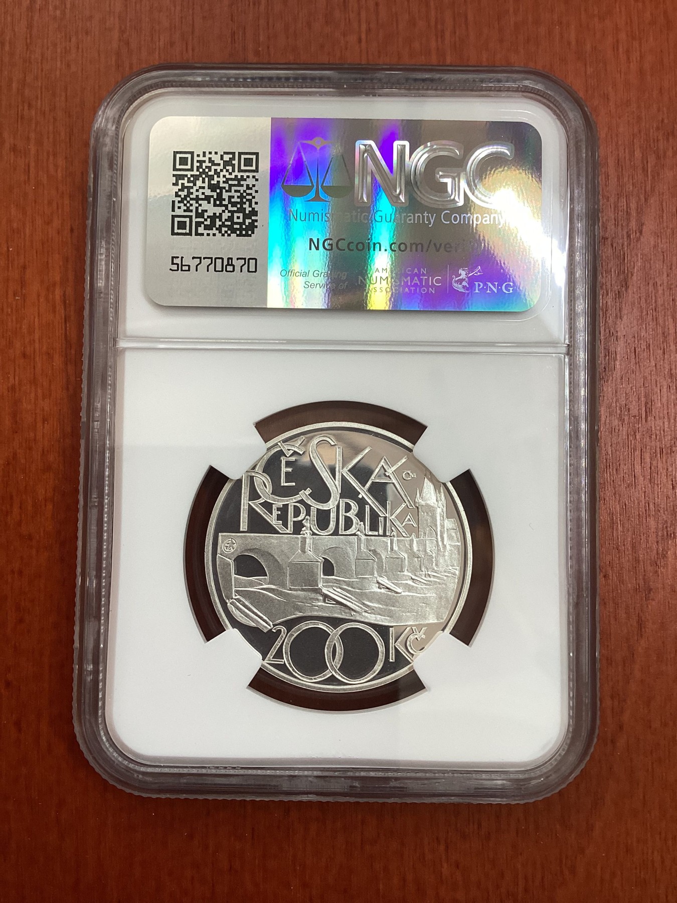 长老汇龙年精选第二场 2007 捷克查理桥200克朗精制银币，NGC PF69UC，更高分仅有8枚