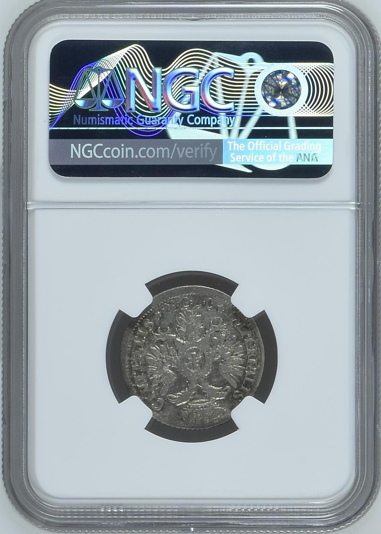 长老汇龙年精选第二场 1728 JJJ 德国吕贝克4先令银币，NGC XF45分，唯一冠军分