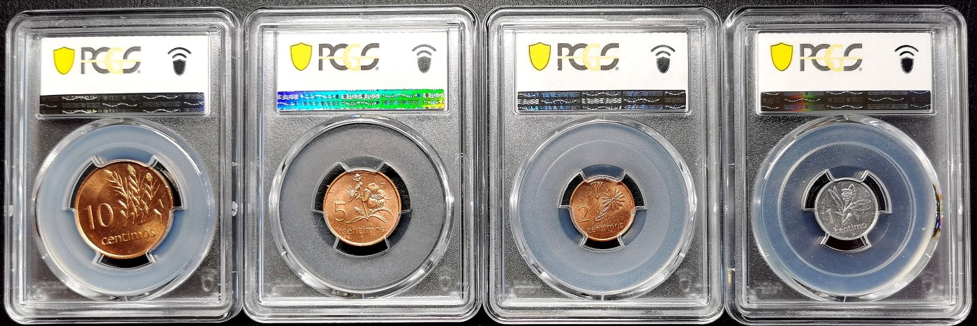 凡希社世界钱币微拍第二百六十二期 1975莫桑比克1分～10分四枚PCGS-MS63/64