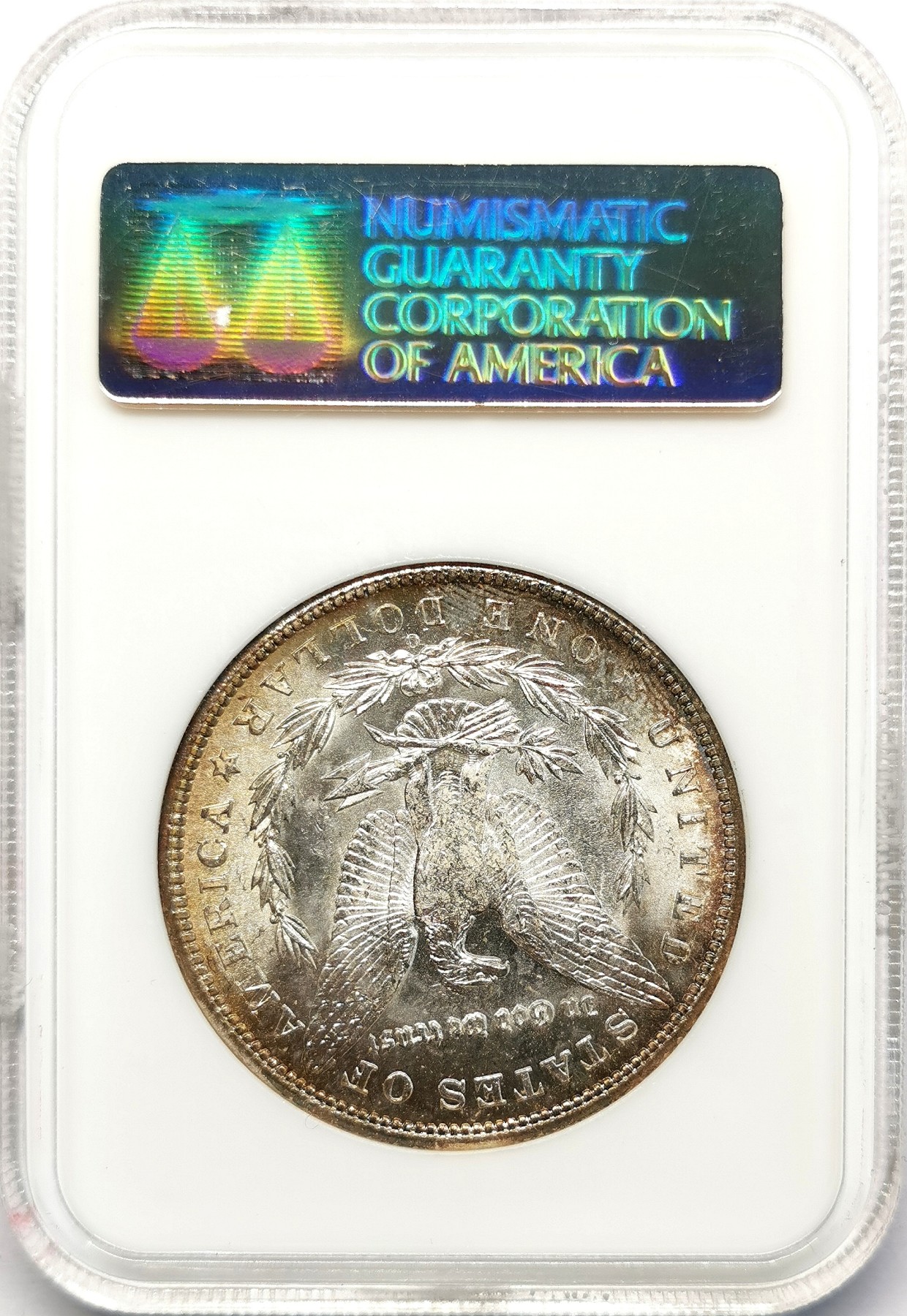 凡希社世界钱币微拍第二百六十二期 1904O美国摩根壹元NGC-MS63彩虹环彩，视觉感一流！