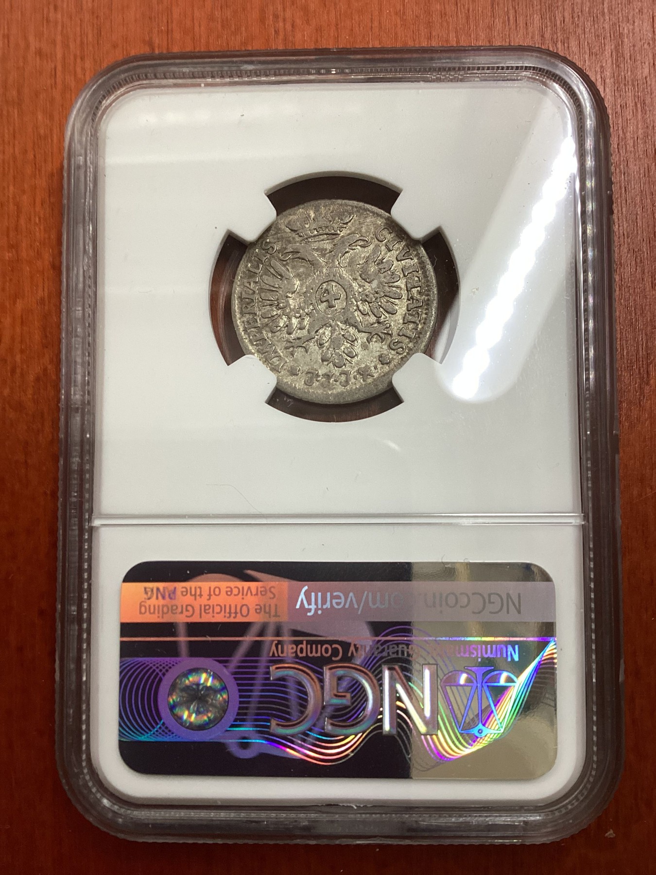 长老汇龙年精选第二场 1728 JJJ 德国吕贝克4先令银币，NGC XF45分，唯一冠军分