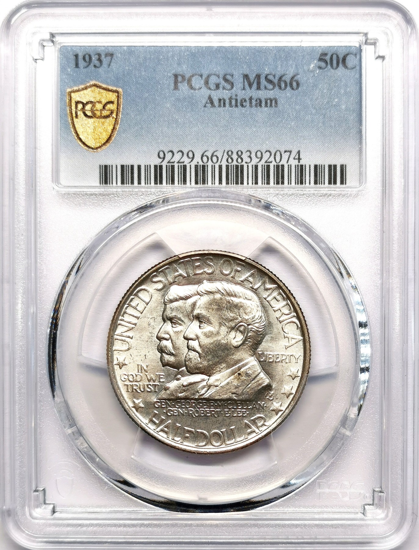 凡希社世界钱币微拍第二百六十二期 1937美国安提塔姆会战纪念50分银币PCGS-MS66 银光高分！凝霜感极其强烈的一枚！