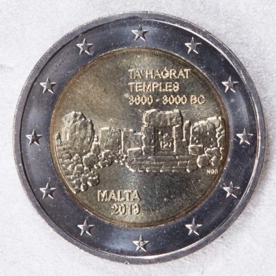 S&S Numismatic世界钱币-拍卖 第72期 （外出参加币展，25日回国发货） - 马耳他2019年 塔哈格拉特神庙 2欧元双色纪念币 F版