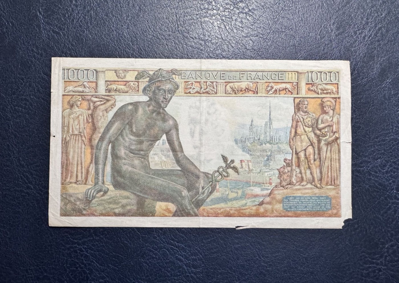 收藏联盟Quantum Auction 第329期拍卖  法国1943年1000法郎 品相如图