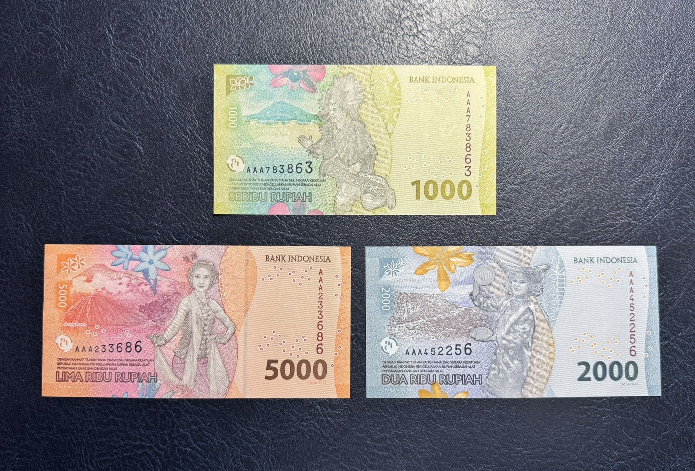 收藏联盟Quantum Auction 第329期拍卖  印度尼西亚2022年1000-100000卢比首发AAA冠一套 品相全新UNC