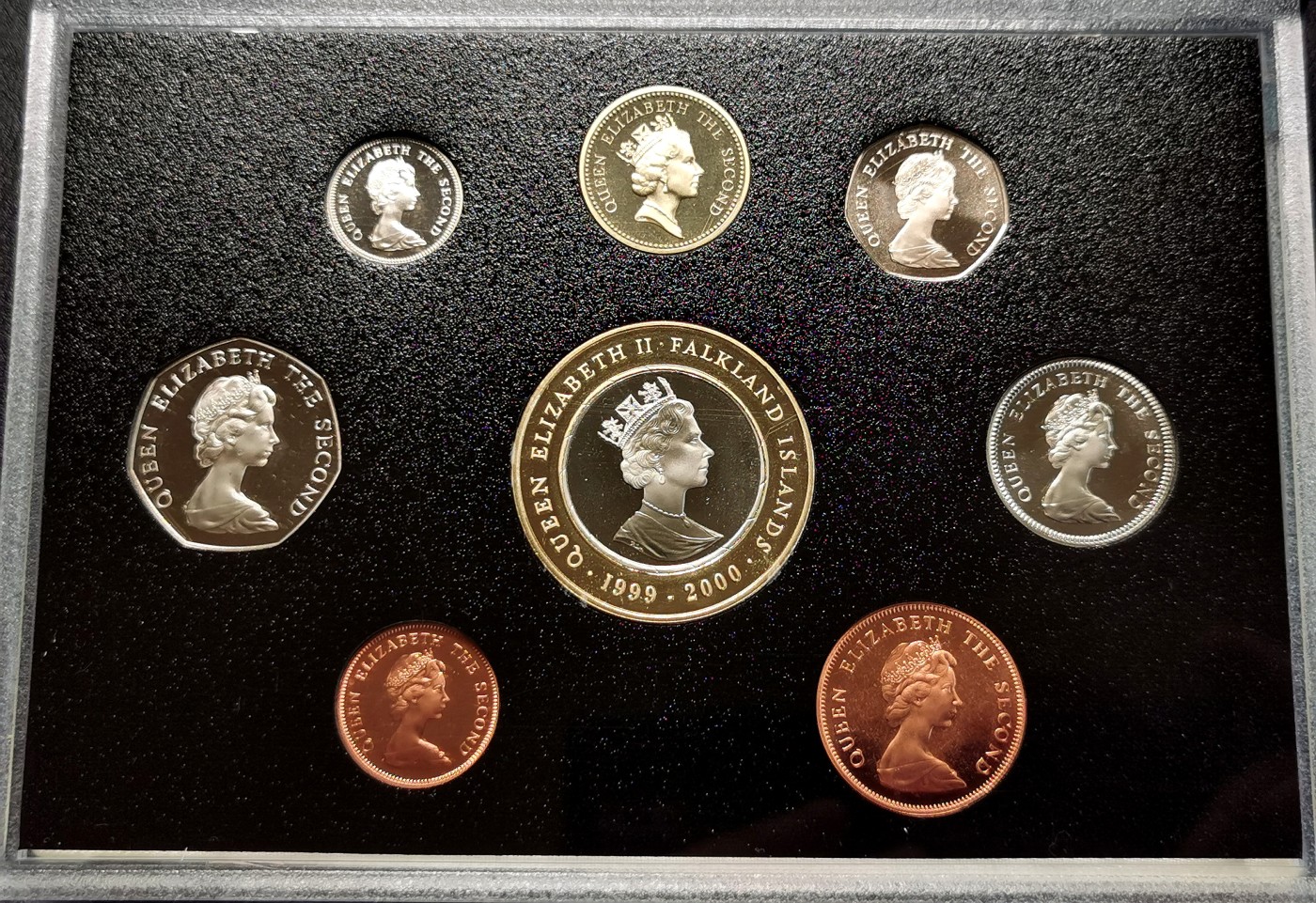 凡希社世界钱币微拍第二百六十二期 1999福克兰群岛精铸PS原厂包装全品！