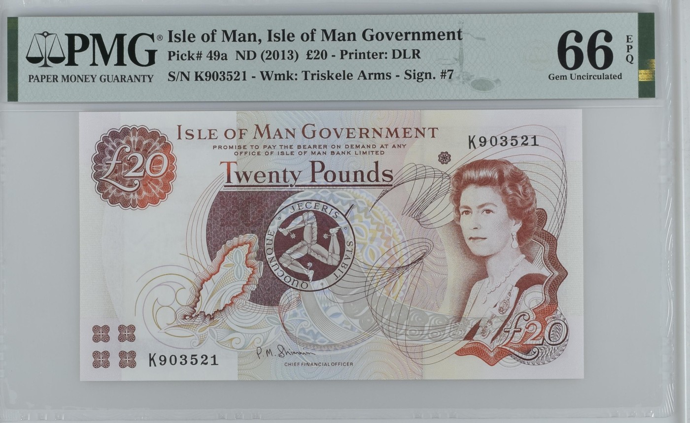Immortal acution 三月第二场 Isle of Man, Isle of Man Government, £20 ND (2013) - Printer: DLR