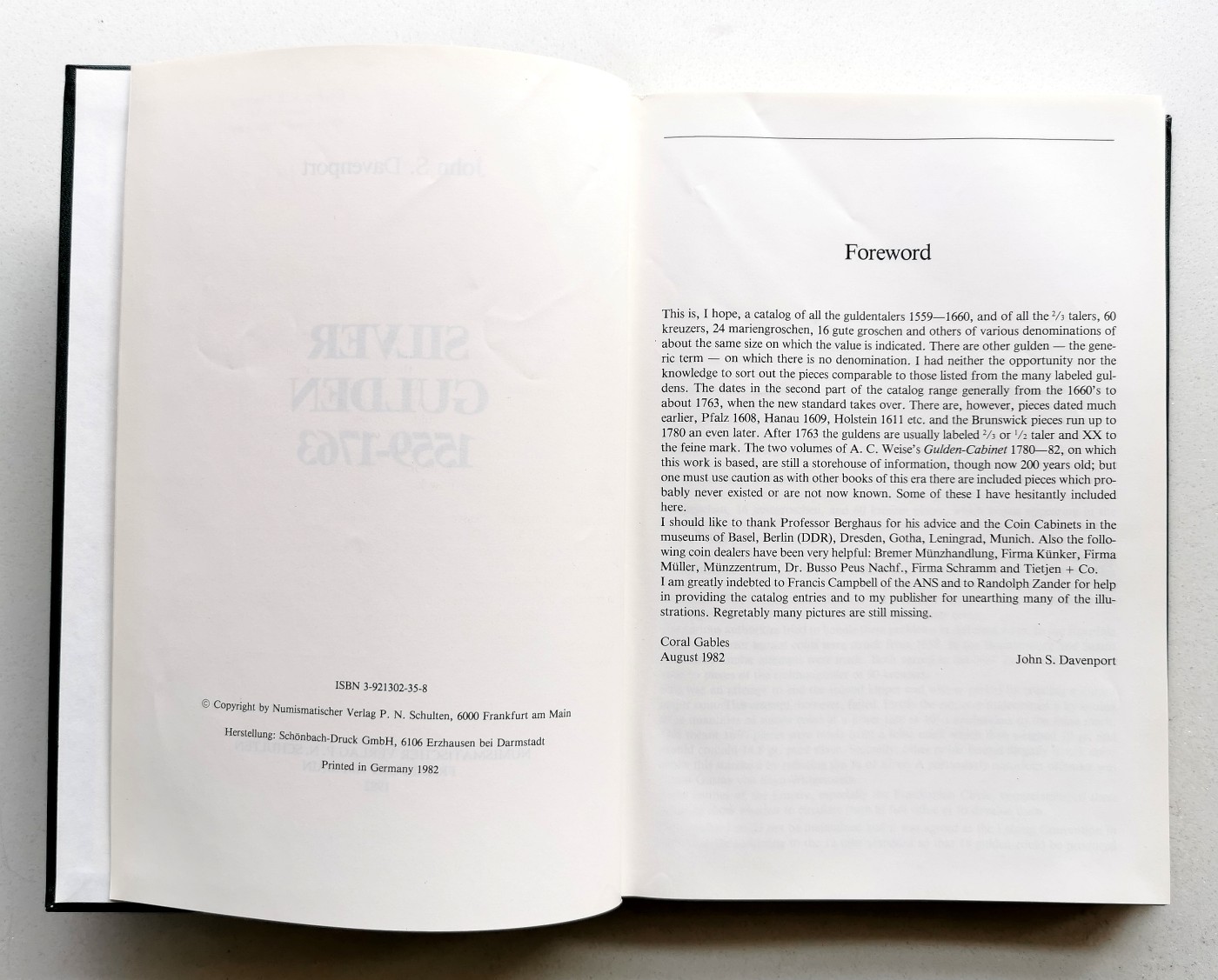 凡希社世界钱币微拍第二百六十二期 达文波特1559-1763银古尔登目录 九五品成色极佳！全书内容分两大部分，第一部分收录1559-1660年南德地区铸造的古尔登银币（60克鲁泽）；第二部分收录1660S-1763年北徳全部古尔登规格的银币--无论它们当时被标注为下列哪一种种面值（2/3taler，60Kreuzers，24Mariengroschen，16Gute groschen)