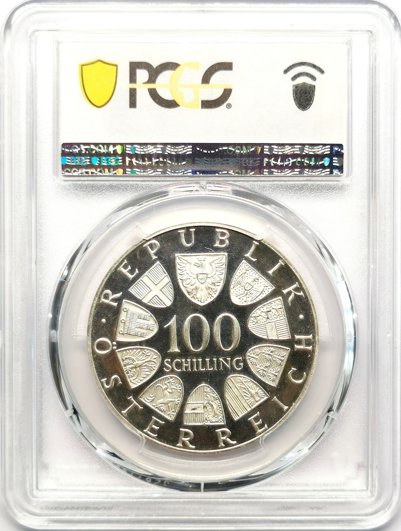凡希社世界钱币微拍第二百六十二期 1975奥地利约翰斯特劳斯100先令纪念大银精铸PCGS-PF66DCAM