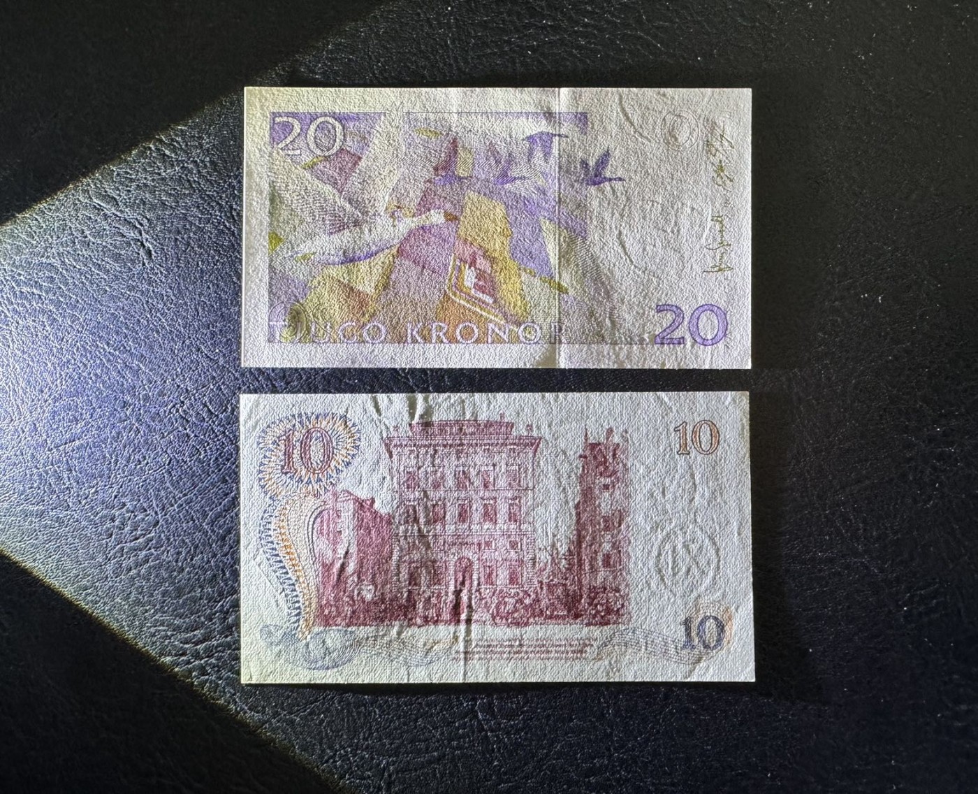 收藏联盟Quantum Auction 第329期拍卖  瑞典2008年20克朗和1968年10克朗纪念钞 品相分别为UNC和AU