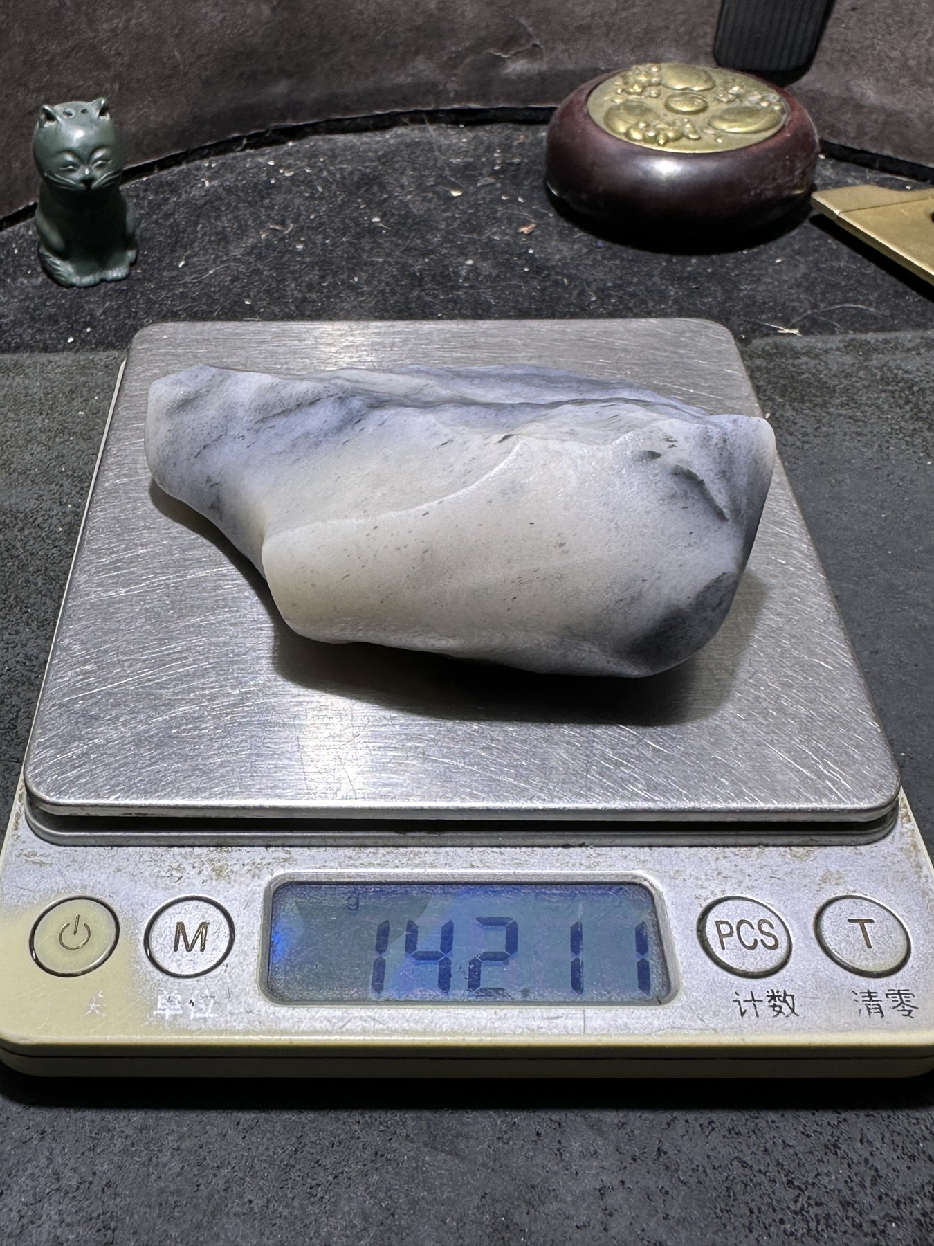 放福利！精美天然地表青花金丝玉籽料原石一块！ 