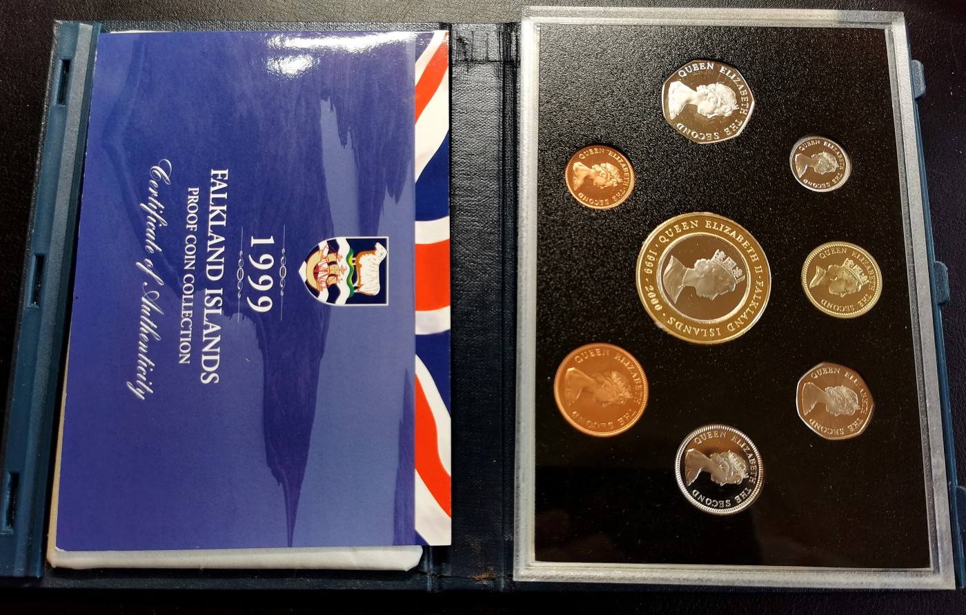 凡希社世界钱币微拍第二百六十二期 1999福克兰群岛精铸PS原厂包装全品！