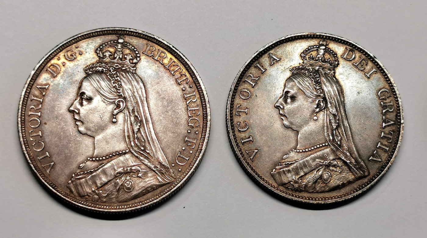 凡希社世界钱币微拍第二百六十二期 1887英国老维高冠加冕纪念流通版七枚套AU-UNC附皮质绒盒！