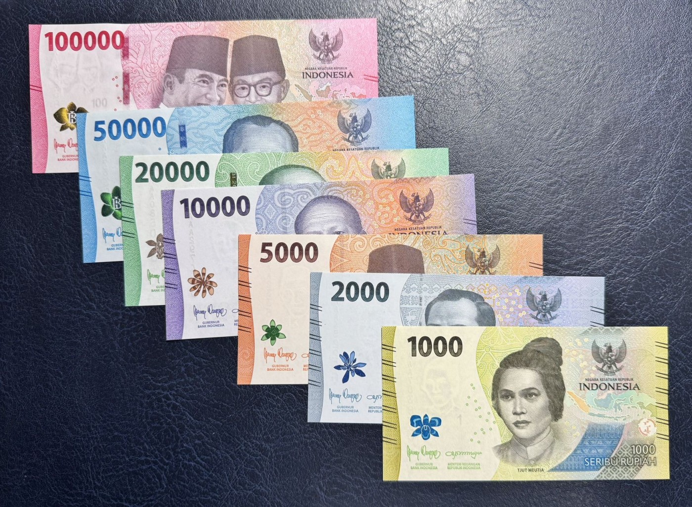 收藏联盟Quantum Auction 第329期拍卖  印度尼西亚2022年1000-100000卢比首发AAA冠一套 品相全新UNC