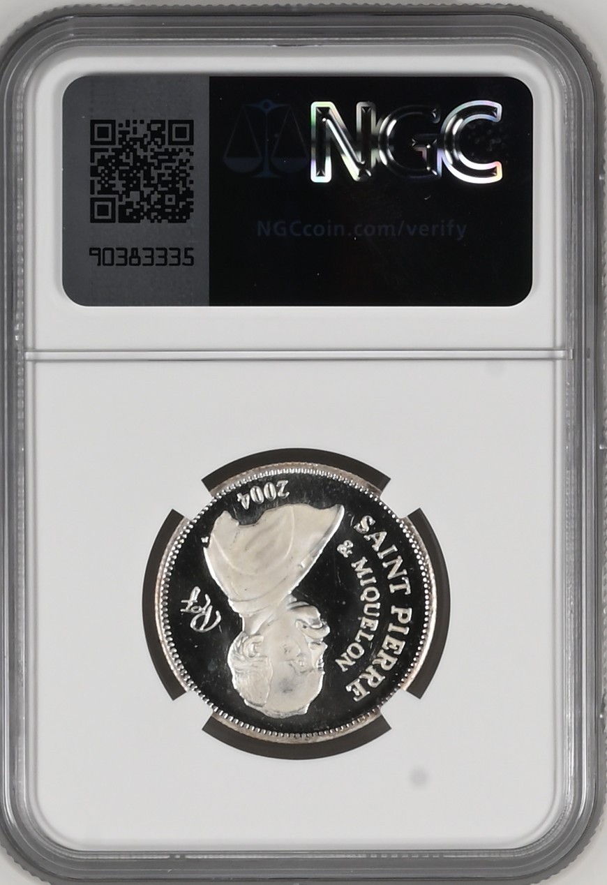 长老汇龙年精选第二场 2004 法属圣皮埃尔雕刻家罗缇名作系列1/4欧元银样币，NGC PF66UC，唯一冠军分，珍稀币