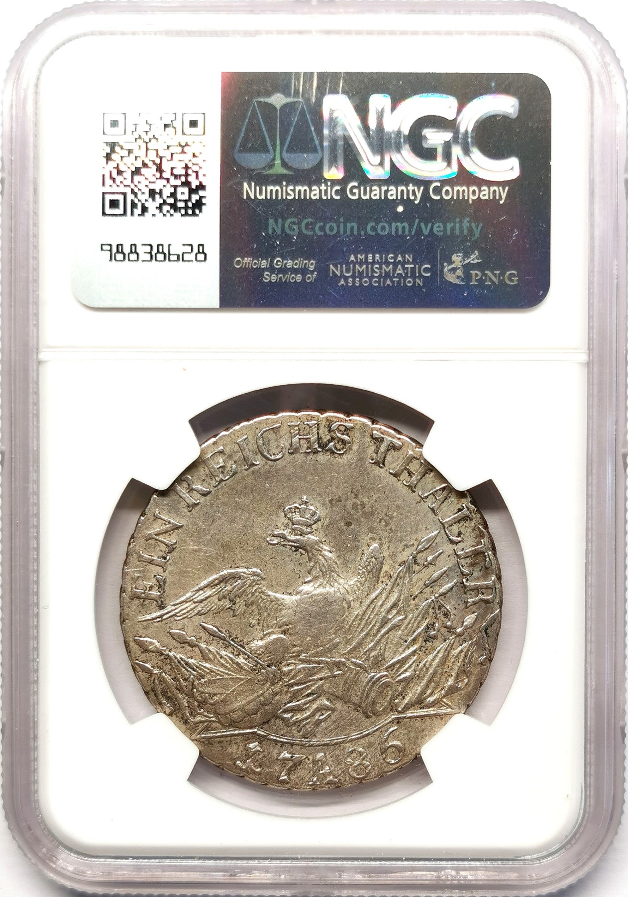 凡希社世界钱币微拍第二百六十二期 1786普鲁士弗里德里希大王大炮泰勒NGC-AUD