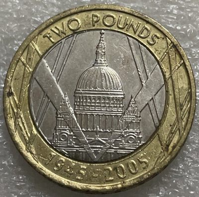 文馨钱币收藏105场 - 英国1945-2005 年纪念二战 60周年 2 镑双色纪念币