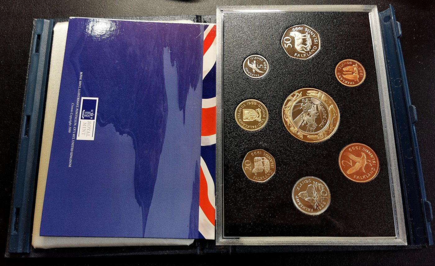 凡希社世界钱币微拍第二百六十二期 1999福克兰群岛精铸PS原厂包装全品！