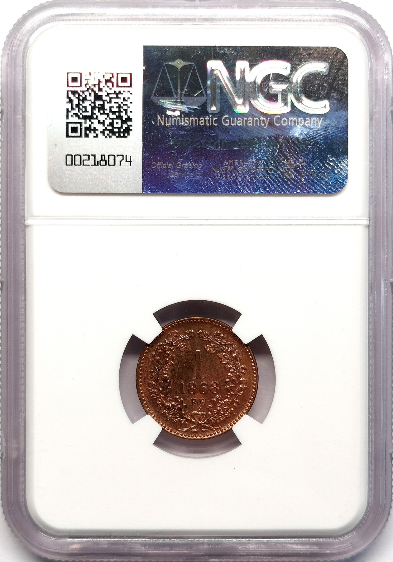 凡希社世界钱币微拍第二百六十二期 1868匈牙利2K铜币精铸NGC-PF65