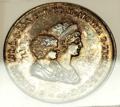 凡希社世界钱币微拍第二百六十二期 - 荐！1807托斯卡纳玛利亚路易莎母与子10里拉大银NGC-MS61 佛罗伦萨标准成色简写FLOR，一年型，香槟金五彩，包浆油润，绝色美物，值得高阶藏家入手！