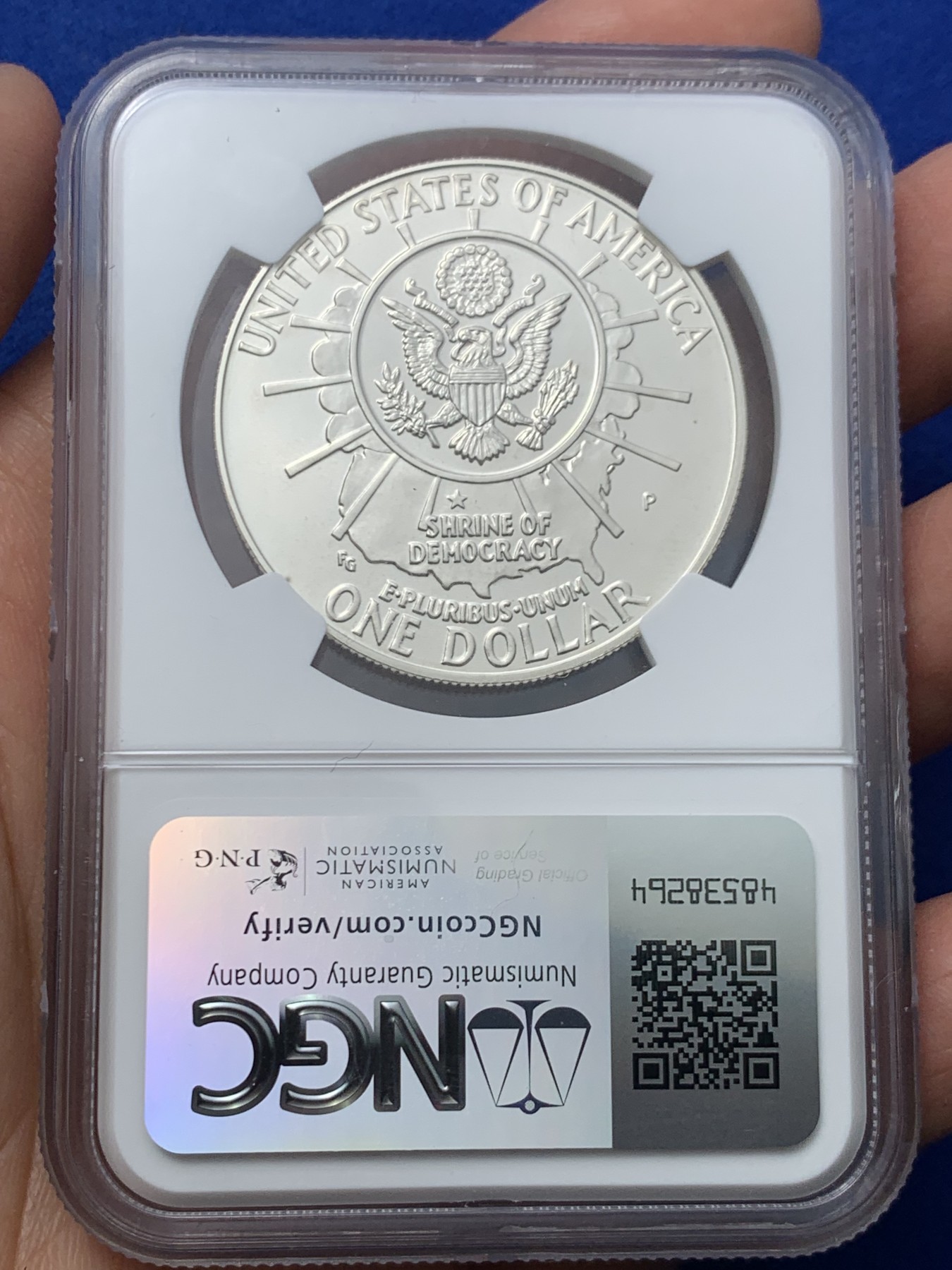 《竞宝斋》第245场-周日，周一 ，周二3场连拍 (全场包邮) NGC MS69 美国1991年P版总统山1美元大银币